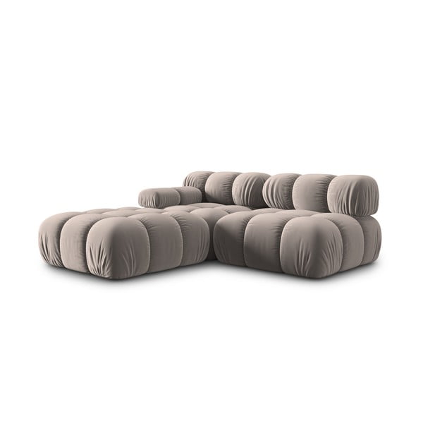 Canapea modulară maro deschis cu tapițerie din catifea 282 cm Bellis – Micadoni -image-4