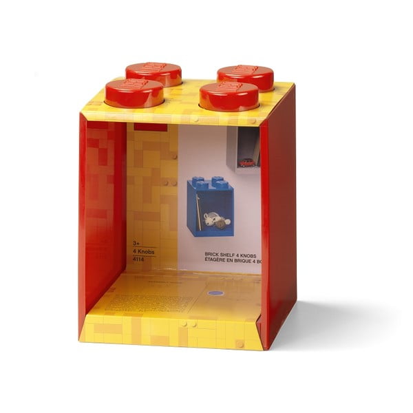 Raft de perete pentru copii LEGO® Brick 4, roșu-image-2
