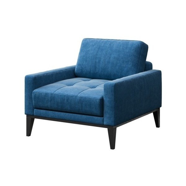 Fotoliu cu picioare din lemn MESONICA Musso Tufted, albastru-image-2