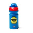 Sticlă pentru apă cu capac roşu LEGO® Iconic, 390 ml, albastru