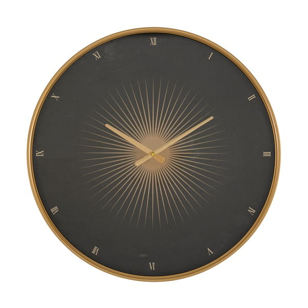 Ceas de perete cu ramă Mauro Ferretti Glam Classic, ø 60 cm, negru - auriu