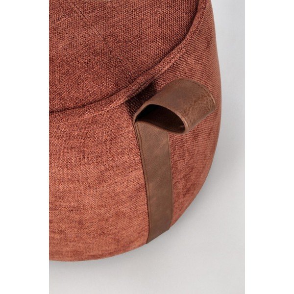 Puf teracotă cu tapițerie din chenille Anila – Bizzotto-image-1