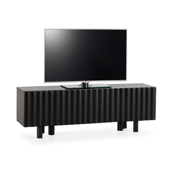 Comodă TV neagră din lemn de mango 160x55x40 cm Tamira – MOME-image-3