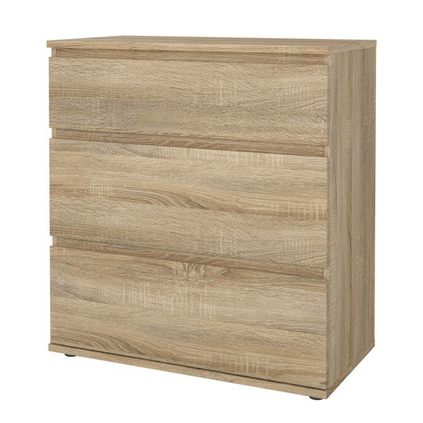Comodă în culoare naturală joasă cu aspect de lemn de stejar 77x84 cm Nova – Tvilum-image-4