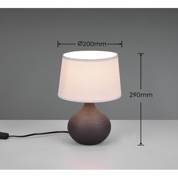 Veioză din ceramică și pânză Reality Martin, înălțime 29 cm, alb-gri închis-image-3