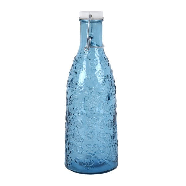 Sticlă Ego Dekor Flora, 950 ml, albastru