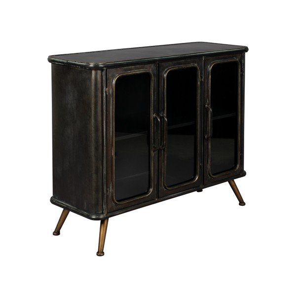 Vitrină neagră din metal 100x80x37 cm Denza – Dutchbone-image-2