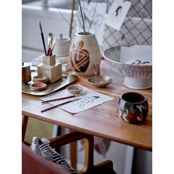 Vază din gresie Bloomingville Biba, înălțime 11 cm, bej-image-1