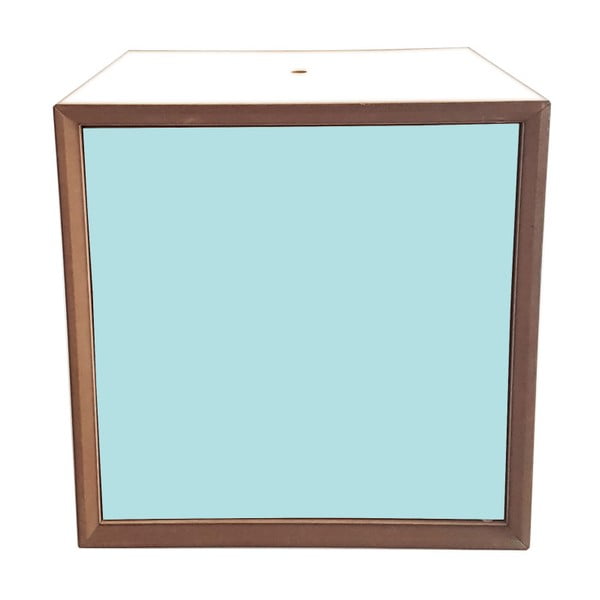 Raft cutie Ragaba PIXEL, 40 x 40 cm, ramă albă - ușă turcoaz