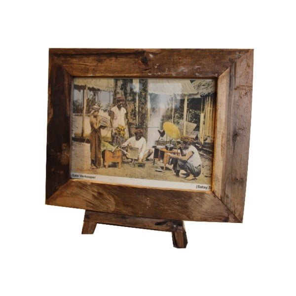 Ramă foto din lemn de tec HSM Collection Antique, 43 x 36 cm