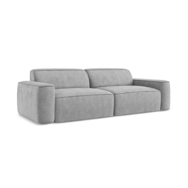 Canapea gri deschis cu tapițerie din chenille 244 cm Omao – Makamii-image-1