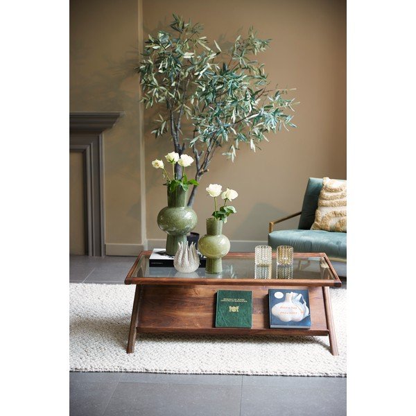 Măsuță de cafea în culoare naturală cu blat din sticlă 70x112 cm Yuki – Light & Living-image-1