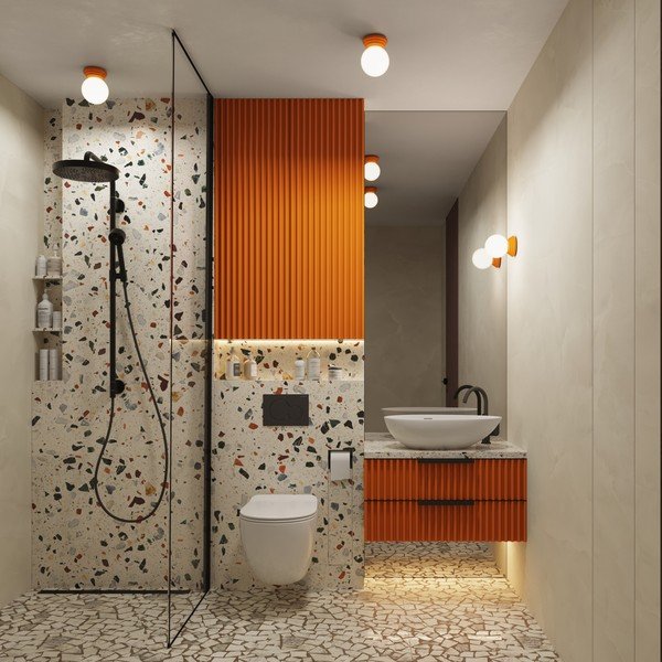 Plafonieră portocalie din ceramică cu abajur din sticlă ø 12 cm Farsa – Sollux-image-3