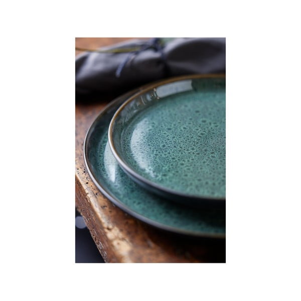 Farfurie verde/neagră pentru desert  din gresie ø 21 cm Gastro Green/Black – Bitz-image-2