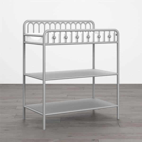 Comodă de copii gri deschis înaltă din metal cu masă de schimbat 87x102 cm Monarch Hill – Støraa-image-1