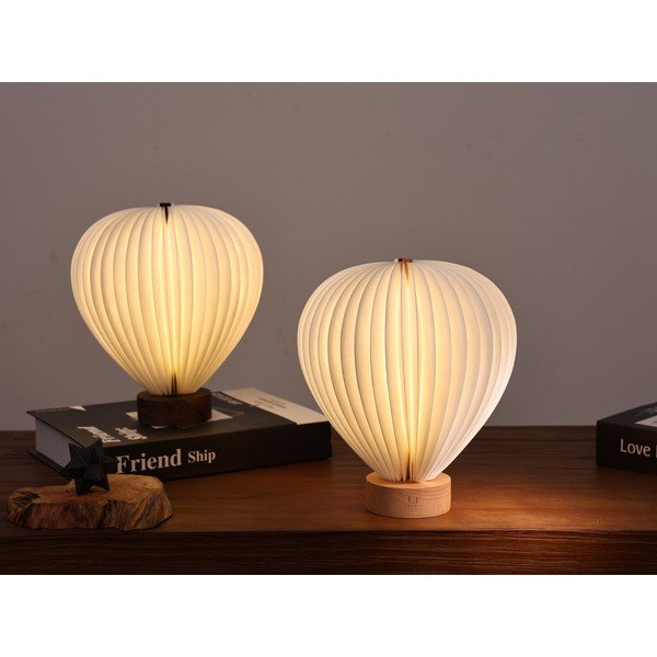 Veioză albă LED cu intensitate reglabilă cu abajur din hârtie (înălțime 20 cm) Aeris – Gingko-image-2