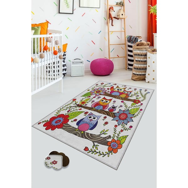 Covor antiderapant pentru copii Conceptum Hypnose Owls, 100 x 200 cm-image-1