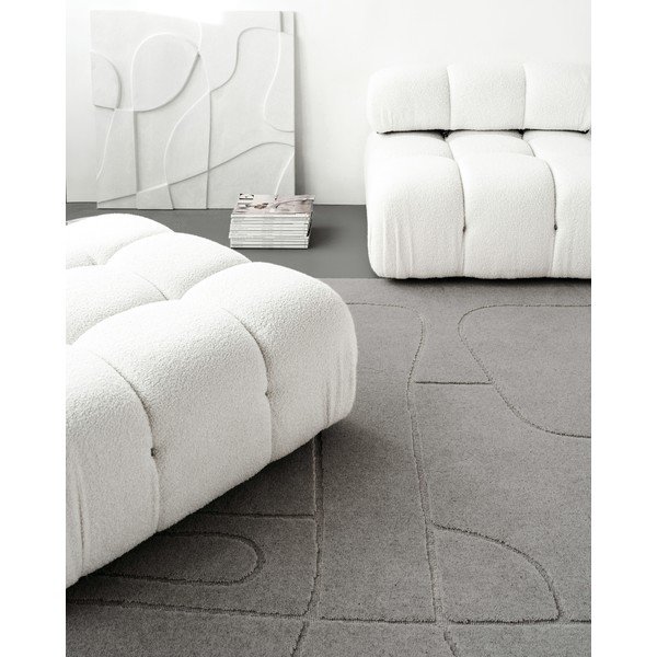 Covor gri din lână 200x300 cm Morphic – Agnella-image-4