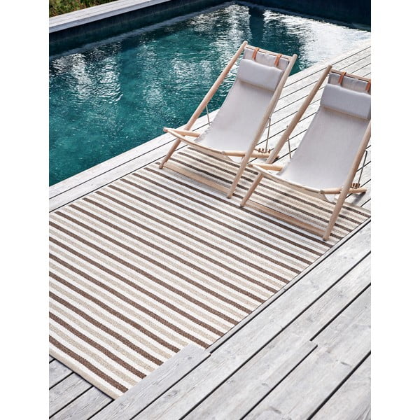 Covor tip traversă pentru interior și exterior bej 70x240 cm Teo Brown – Pappelina-image-3