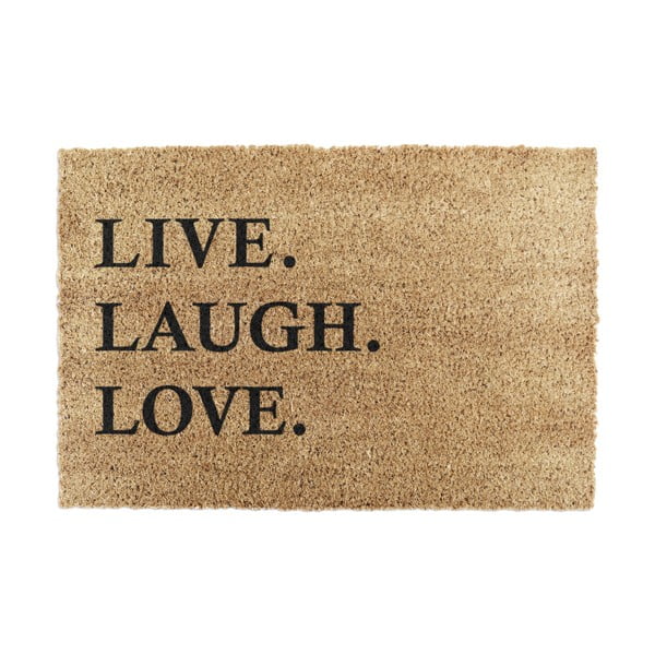 Covoraș de intrare din fibre de nucă de cocos 40x60 cm Live Laught Love – Artsy Doormats