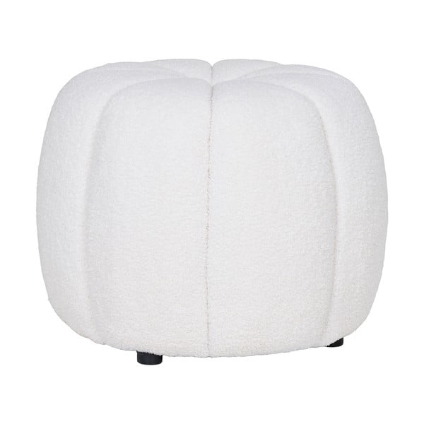 Taburet alb cu tapițerie din țesătură bouclé Paisley – House Nordic-image-1