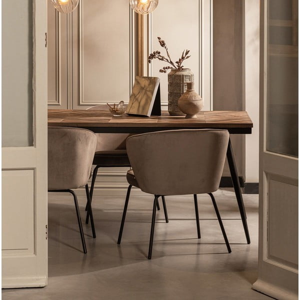 Set de scaune de sufragerie bej 2 buc. tapițat Admit – WOOOD-image-1