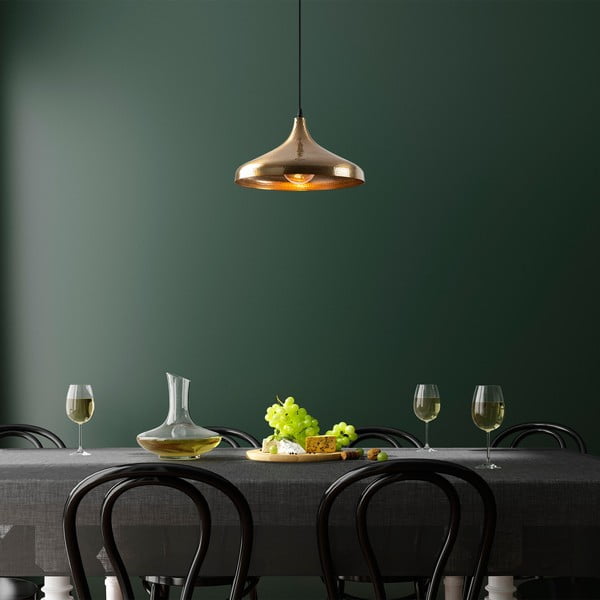 Lustră bronz cu abajur din metal ø 36 cm Tattoo – Opviq lights-image-1