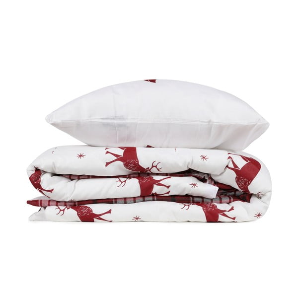 Lenjerie și cearceaf din amestec de bumbac pentru pat dublu Mijolnir Geyik Claret Red, 200 x 220 cm-image-2