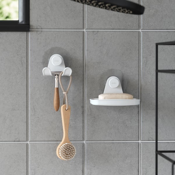 Săpunieră albă autoadezivă din plastic reciclat Flex – Umbra-image-3