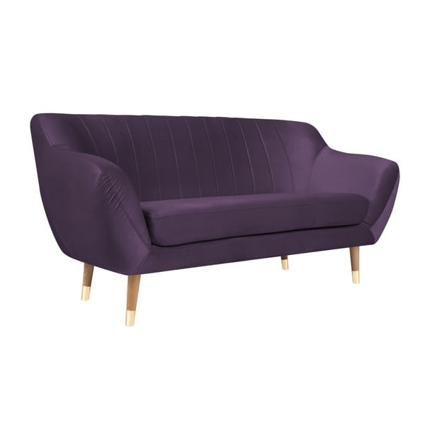 Canapea cu tapițerie din catifea Mazzini Sofas Benito, violet, 158 cm-image-2