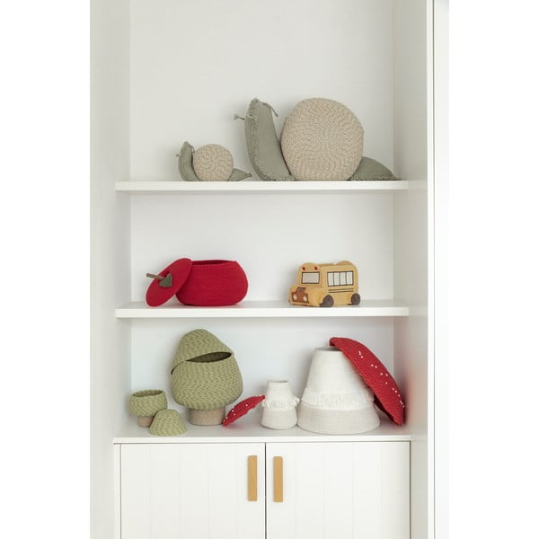 Coș de jucării pentru copii crem-verde salvie din material textil 60x24x30 cm Big Snail – Lorena Canals-image-4