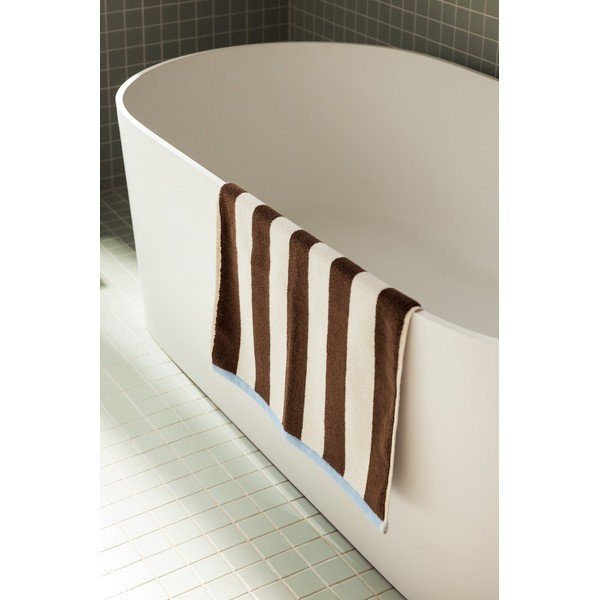 Covoraș de baie maro/crem din material textil 50x80 cm Gobo – noo.ma-image-1