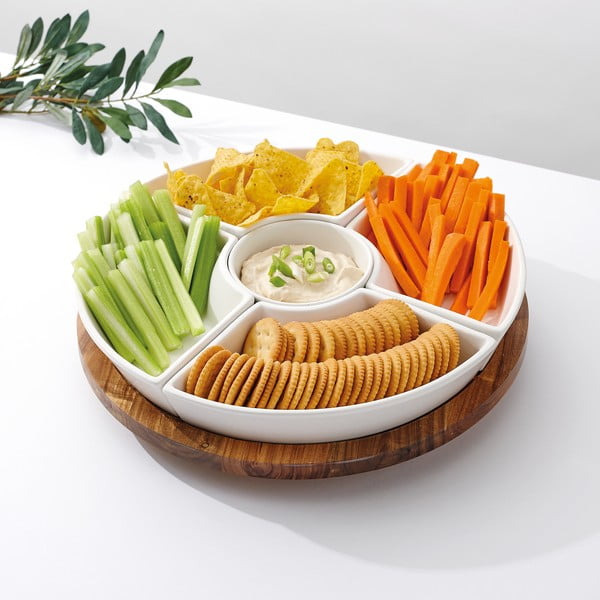 Farfurie albă de servire din gresie 35x35 cm Essentials - Ladelle-image-1