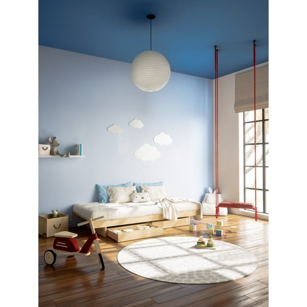 Pat în culoare naturală din lemn masiv de pin cu spațiu de depozitare și somieră 90x200 cm Kanso – Karup Design-image-1