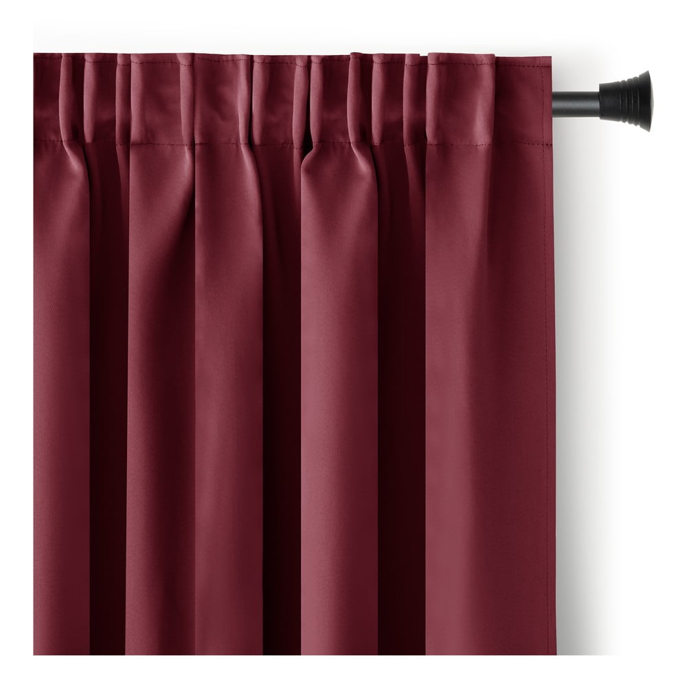 Draperie burgundy blackout/termoizolantă 140x245 cm Pleat – Restilo