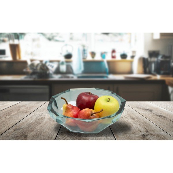 Bol din sticlă reciclată Mauro Ferretti Stone, ø 25 cm, albastru-image-1