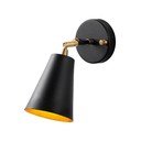 Aplică de perete neagră/aurie ø 10 cm Evander – Opviq lights