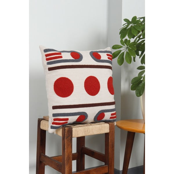 Față de pernă din in 43x43 cm Geometrik – Mioli Decor-image-2