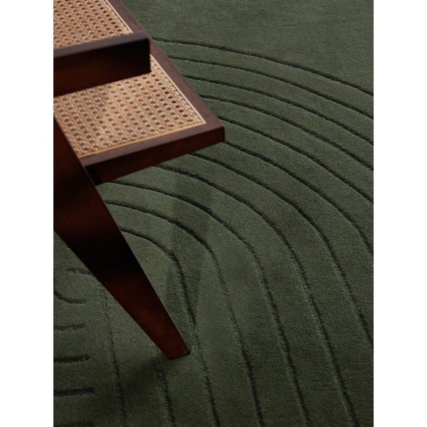 Covor verde închis țesut manual din lână 80x150 cm Arcura – Vikosa-image-2