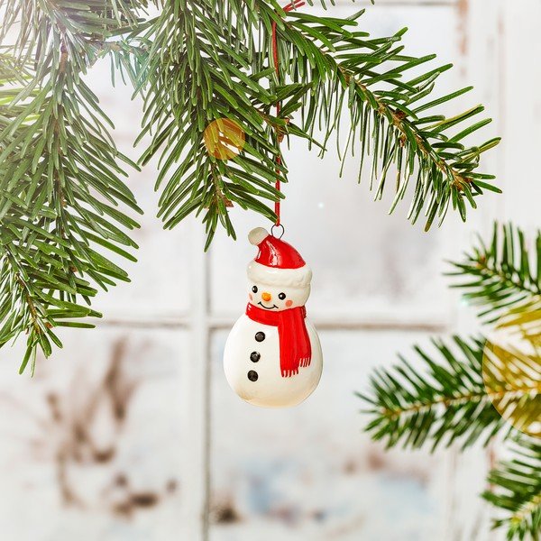 Ornament de Crăciun din piatră Snowman – Sass & Belle-image-1