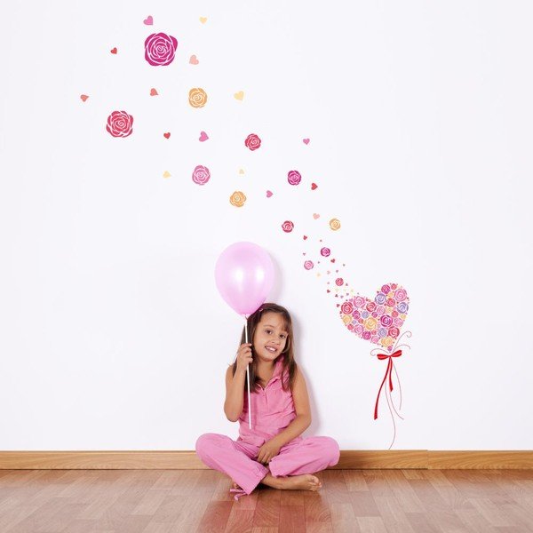 Autocolant  Ambiance Flying Hearts And Roses-image-2