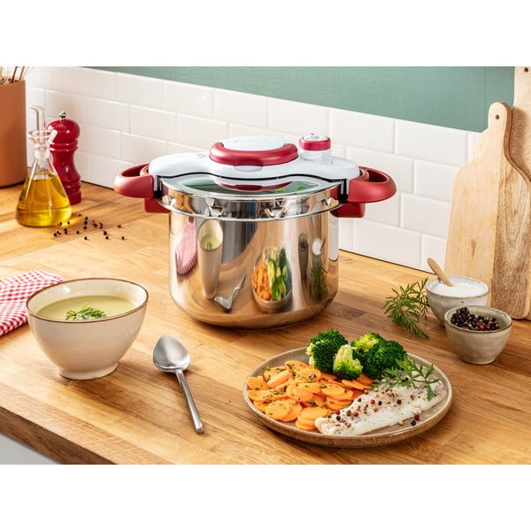 Oală sub presiune din inox  6 l Clipso Minut Perfect – Tefal-image-1