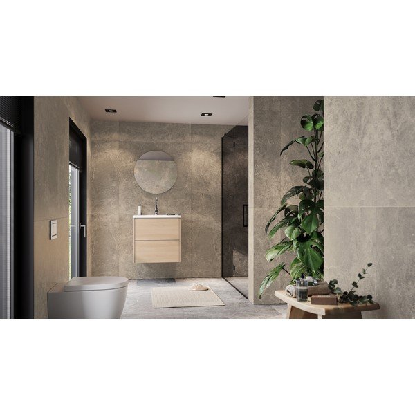 Dulap sub chiuvetă în culoare naturală suspendat cu aspect de lemn de stejar 61x61 cm Bodera – Germania-image-1