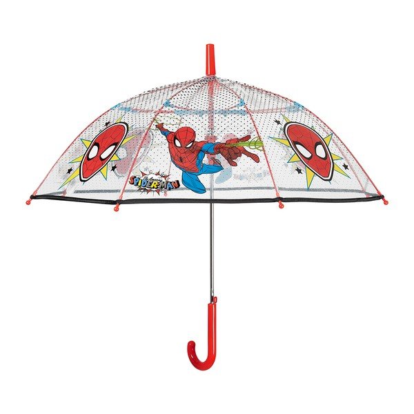Umbrelă transparentă pentru copii rezistentă la vânt Ambiance Spiderman Marvel, ⌀ 74 cm