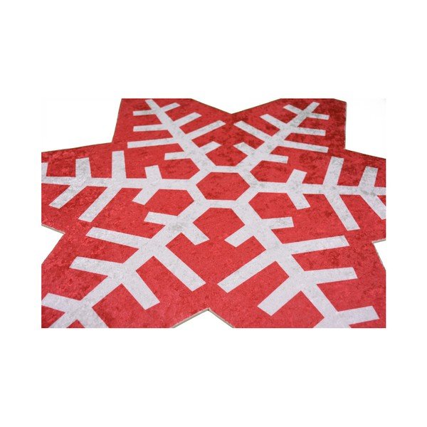 Covor Vitaus Snowflake Special, 160 x 160 cm, roșu-alb-image-2