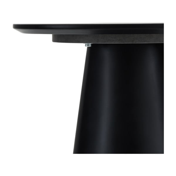 Măsuță de cafea neagră/gri deschis cu blat cu aspect de marmură ø 45 cm Tango – Furnhouse-image-3