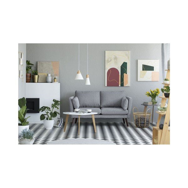 Canapea cu 2 locuri Mazzini Sofas Elena, gri deschis-image-2