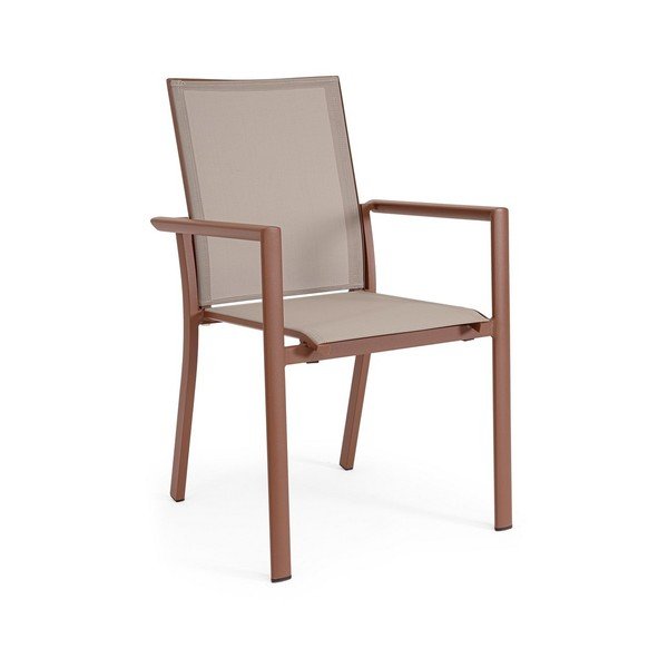 Scaun de grădină taupe din metal Konnor – Bizzotto