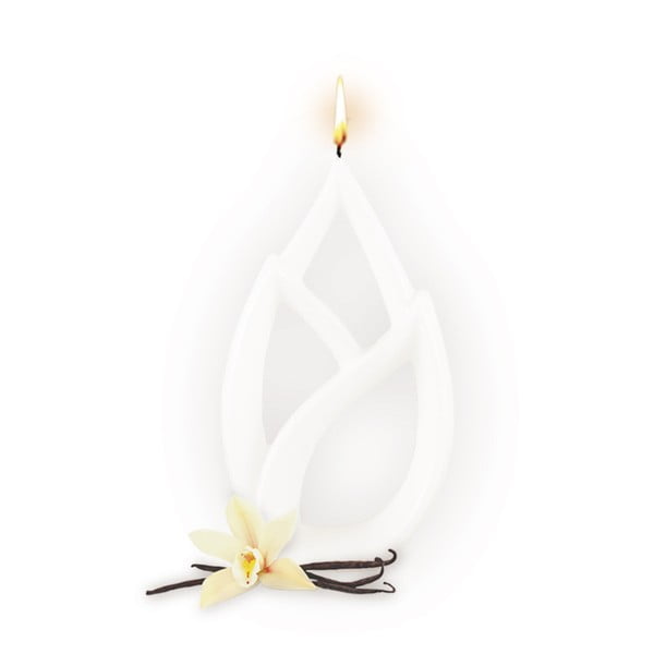 Lumânare parfumată Alusi Livia Petit, aromă de vanilie, alb, 2,5 ore 