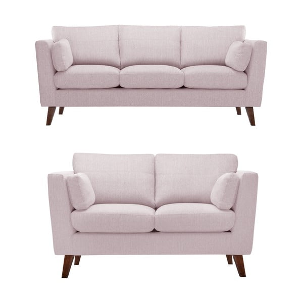 Personally India Make Set 2 canapele cu 2 și 3 locuri Jalouse Maison Elisa, roz pudră | Bonami
